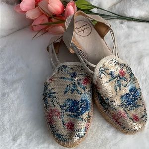 Toni Pons Reversible Sequin Espradille Size 9